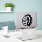 Dragon Logo Vinyl Sticker (Laptop op bureau)