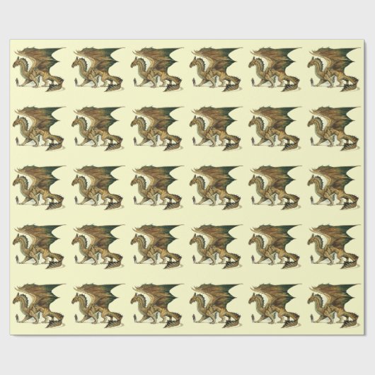 Dragon lopen cadeaupapier (Vlak)