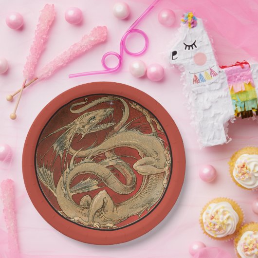 Dragon Lore - Art Nouveau Papieren Bordje (Feest)