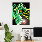 ~Dragon Lore~ Magical Green Dragon Poster (Thuiskantoor)