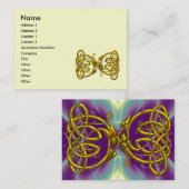 DRAGON LOVE Fantasy Gold Celtic Knot Dragons Visitekaartje (Voorkant / Achterkant)