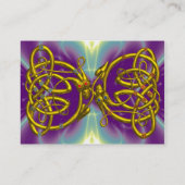 DRAGON LOVE Fantasy Gold Celtic Knot Dragons Visitekaartje (Achterkant)