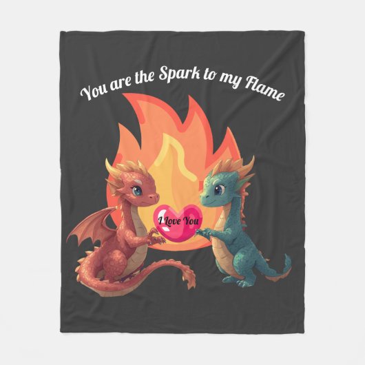 Dragon Love Fleece Blanket (Voorkant)