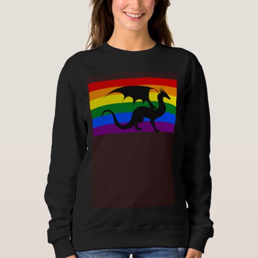Dragon Love Gay Pride Flag Aesthetic Mythical Fant Trui (Voorkant)