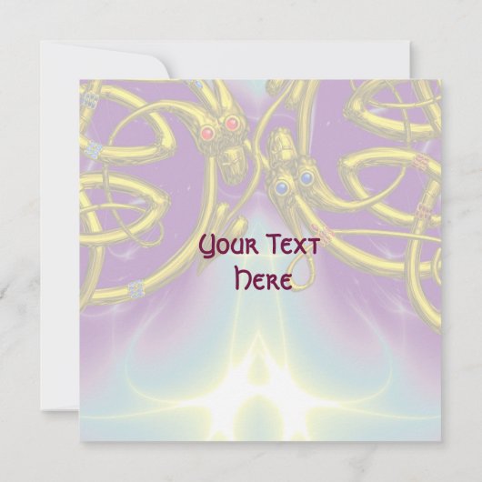 DRAGON LOVE Gold Celtic Knoopt Fantasy Kaart (Achterkant)