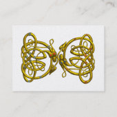 DRAGON LOVE, Gold Celtic Knoopt Fantasy White Pear Visitekaartje (Achterkant)