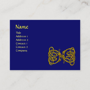 DRAGON LOVE/Gold Celtic Knot Dragons Blue Visitekaartje