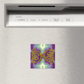 DRAGON LOVE/Gold Celtic Knot Dragons Magneet (Insitu (Vaatwasser))