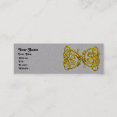 DRAGON LOVE Gold Keltische knopen Blauwgroen Blauw Mini Visitekaartje (Voorkant)