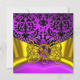 DRAGON LOVE GOLD PAARS BLACK DAMASK MONOGRAM KAART