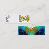 DRAGON LOVE, goud metaalpapier Mini Visitekaartje (Voorkant / Achterkant)