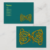 DRAGON LOVE / Gouden Keltische Knoop Draken Groen Visitekaartje (Voorkant / Achterkant)