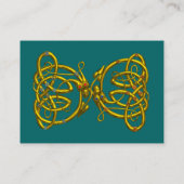 DRAGON LOVE / Gouden Keltische Knoop Draken Groen Visitekaartje (Achterkant)