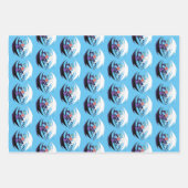 Dragon Love Heart Blue Inpakpapier Vel (Voorkant)