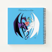 Dragon Love Heart Blue Notitieboek (Achterkant)