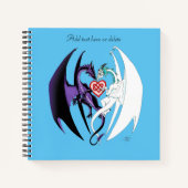 Dragon Love Heart Blue Notitieboek (Voorkant)