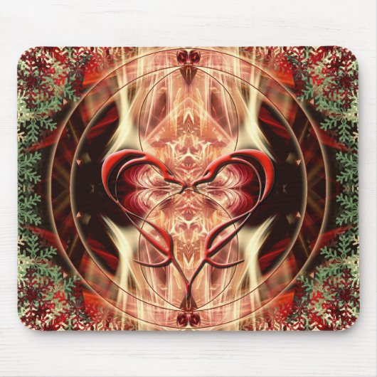 Dragon Love Heart Connection Mousepad Muismat (Voorkant)