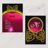 DRAGON LOVE RUBY MONOGRAM red black yellow roze Visitekaartje (Voorkant / Achterkant)