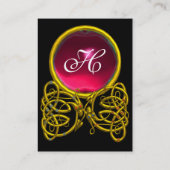 DRAGON LOVE RUBY MONOGRAM red black yellow roze Visitekaartje (Achterkant)
