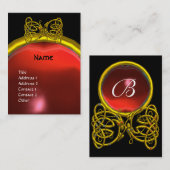 DRAGON LOVE RUBY MONOGRAM red black yellow roze Visitekaartje (Voorkant / Achterkant)