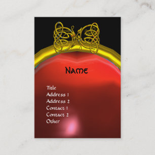 DRAGON LOVE RUBY MONOGRAM red black yellow roze Visitekaartje