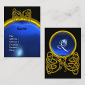 DRAGON LOVE SAPPHIRE MONOGRAM blauw zwart Visitekaartje (Voorkant / Achterkant)