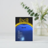 DRAGON LOVE SAPPHIRE MONOGRAM blauw zwart Visitekaartje (Staand voorkant)