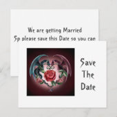 Dragon Love Save the Date Aankondigingskaart (Voorkant / Achterkant)