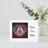 Dragon Love Save the Date Aankondigingskaart (Staand voorkant)