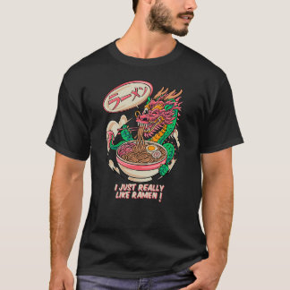 Dragon Loves Ramen | Japanse Straatkunst Stijl T-shirt