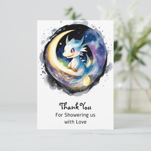 Dragon Magic Baby shower Bedankkaart (Staand voorkant)
