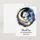 Dragon Magic Baby shower Bedankkaart (Voorkant / Achterkant)