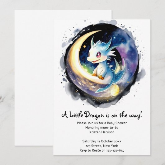 Dragon Magic Baby shower Kaart (Voorkant / Achterkant)