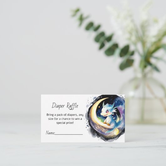 Dragon Magic Baby shower Luier Raffle Informatiekaartje (Staand voorkant)