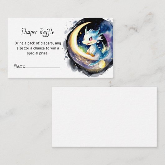 Dragon Magic Baby shower Luier Raffle Informatiekaartje (Voorkant / Achterkant)