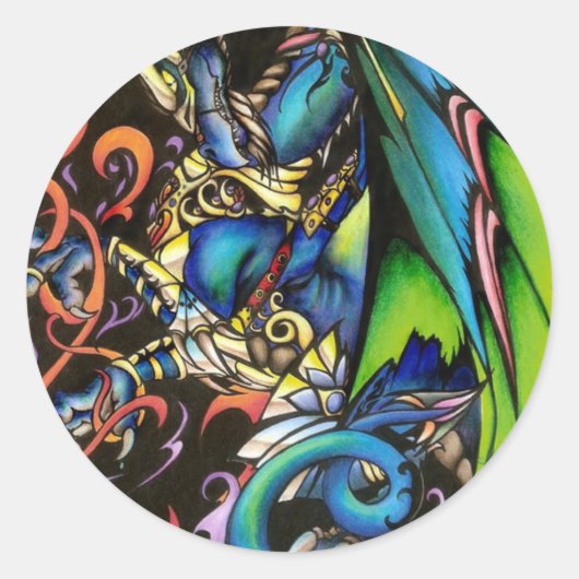 Dragon Magic Ronde Sticker (Voorkant)
