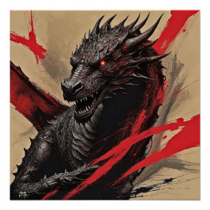 Dragon Majesty - Exclusief Abstract Expressionisme Perfect Poster