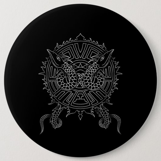 Dragon Mandala Tattoo Design Ronde Button 6,0 Cm (Voorkant)