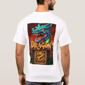 Dragon mascotte schedel stijl mannen t-shirt (Achterkant)