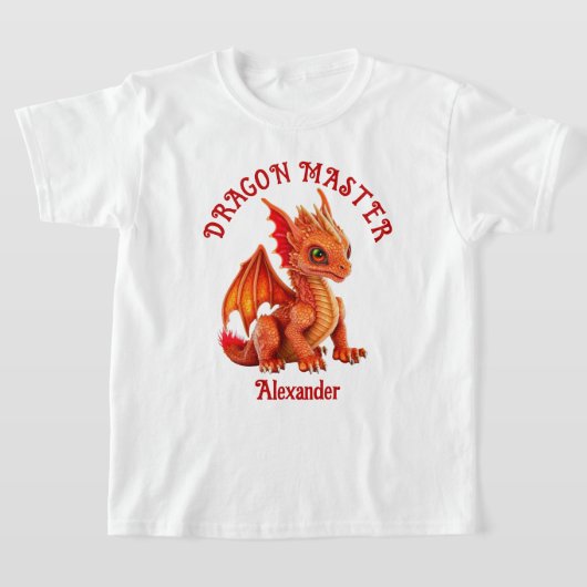Dragon Master 3D Oranje Dragon personaliseren T-shirt (Laagn)