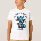 Dragon Master Schattige Blue Dragon Personaliseer  T-shirt (Voorkant)
