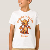 Dragon Master Schattigee Oranje Dragon personalise T-shirt (Voorkant)