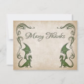 Dragon Medieval Fantasy Wedding Bedankkaart (Voorkant)