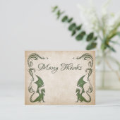 Dragon Medieval Fantasy Wedding Bedankkaart (Staand voorkant)