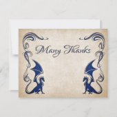 Dragon Medieval Fantasy Wedding Bedankkaart (Voorkant)