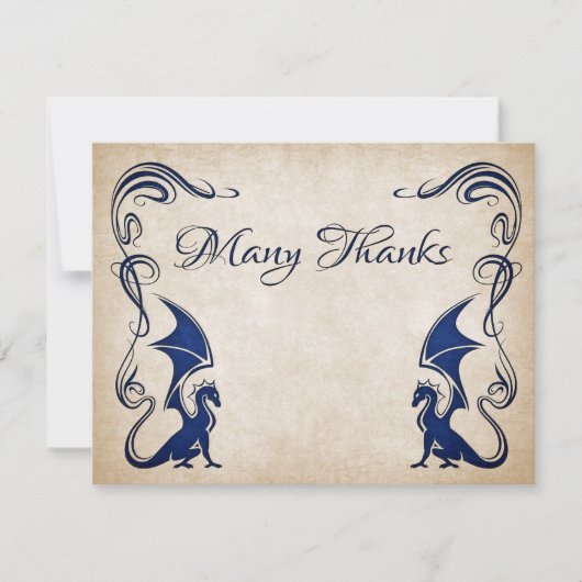 Dragon Medieval Fantasy Wedding Bedankkaart (Voorkant)