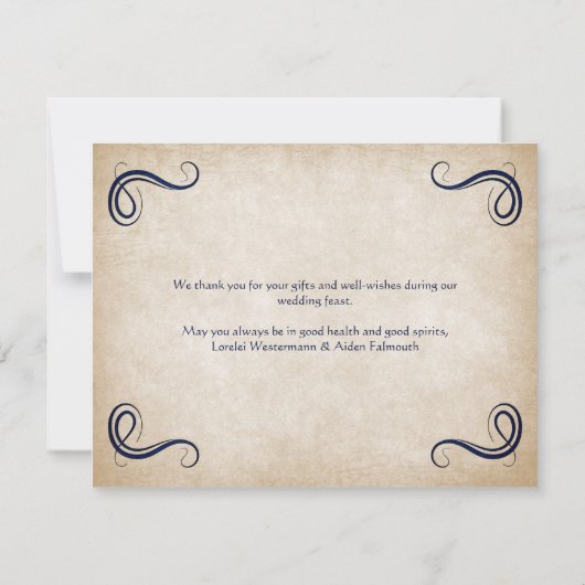 Dragon Medieval Fantasy Wedding Bedankkaart (Achterkant)