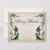 Dragon Medieval Fantasy Wedding Bedankkaart (Voorkant)