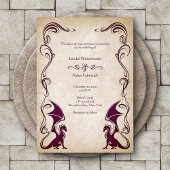 Dragon Medieval Fantasy Wedding Kaart