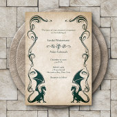 Dragon Medieval Fantasy Wedding Kaart